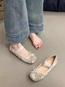 羊皮版！新中式国潮国风旗袍芭蕾舞柔软单鞋女平底春夏豆豆鞋瓢鞋