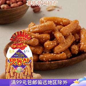 韩国进口零食海太江米条花生芝麻江米条休闲食品好吃脆条90g 袋装