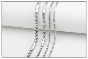 不锈钢包管方珍珠链子环环相扣链钛钢项链吊坠配链包包箱包链