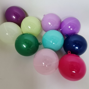 彩色塑料小圆球 实色装饰空心球圣诞吊球 婚庆喜糖盒可开合7CM
