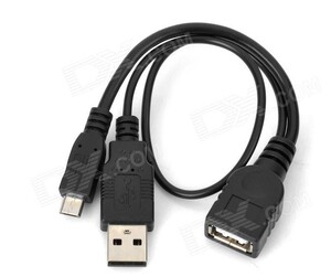 OTG数据线带USB供电手机平板连接键盘鼠标U盘集线器HUB安卓转接头