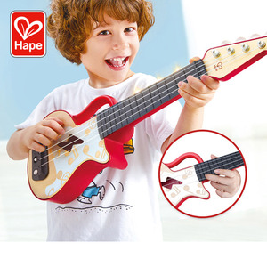 Hape尤克里里灯光儿童初学者电吉他入门幼儿可弹奏乐器玩具小宝宝