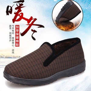 老北京新款冬季呢子面女棉鞋中老年加绒加厚妈妈软底防滑保暖棉鞋