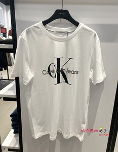 CK Jeans春夏新款2022女士圆领休闲纯棉刺绣LOGO短袖T恤J218885