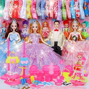 新品换装巴比娃娃礼盒套装女孩洋公主衣服婚纱生日礼物过家家玩具