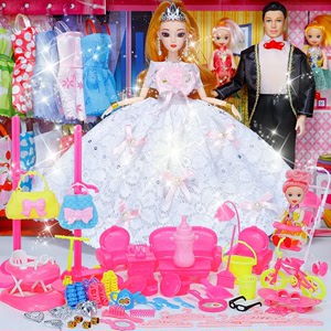 益智洋娃娃女孩过家家套装玩具仿真婚纱换装公主儿童芭芘娃娃礼盒