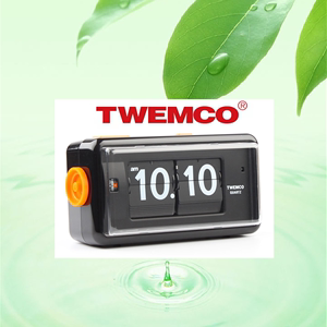 TWEMCO翻页闹钟香港制造自动翻页机械钟表网红摆台式桌面翻页时钟