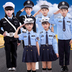 儿童警察服装警官角色扮演警装交警制服警装幼儿小交警合唱表演服