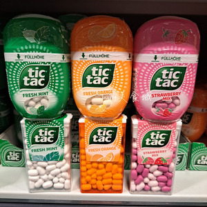现货德国进口Tic Tac清新口气薄荷糖香橙草莓水果味嘀嗒糖200粒