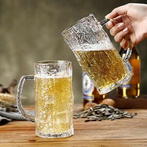 精酿啤酒玻璃杯子水晶高档大号扎啤杯500ml大容量网红青岛啤酒杯