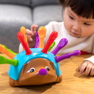 宝宝早教思维益智玩具1一2岁儿童专注力训练拔萝卜小刺猬拼插积木