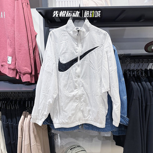 正品Nike/耐克女子24年春季运动梭织大勾logo立领外套DX5865-100