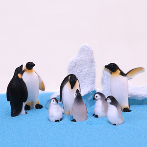 冰山小企鹅公仔海豹玩偶树脂工艺品水族鱼缸多肉花盆装饰造景摆件