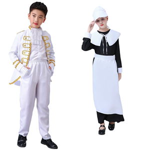 中欧洲匈牙利复古怀旧风传统服饰儿童小孩男女管家王子cos衣服装