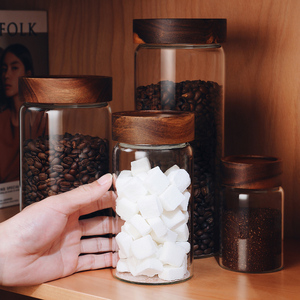 透明玻璃咖啡罐食品级密封罐咖啡豆保存罐咖啡粉方糖罐储存储物罐