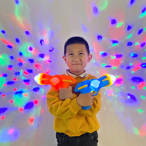 儿童发光音乐玩具枪男孩声光宝宝七彩投影太空八音枪3-6岁水枪