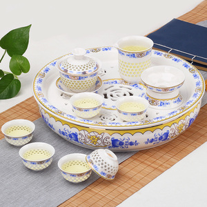 豹霖创意陶瓷功夫茶具套装茶盘家用茶托盘小茶台蓄水简约简易日式