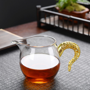 玻璃公道杯茶滤一体分茶器公杯陶瓷茶具倒茶漏套装带手柄加热高端