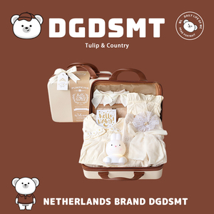 荷兰DGDSMT婴儿礼盒款夏季女宝宝套装兔子周岁礼服木雕见面送礼品