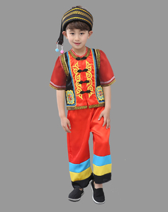 新款傣族儿童服装男童少数民族壮族云南佤族葫芦丝小男孩表演出服