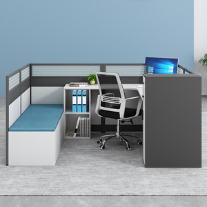 办公桌子办公室简约现代职员带休息床员工办公桌定制屏风隔断卡座