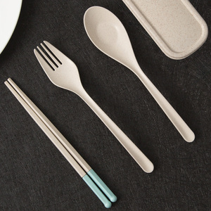 依蔓特日式成人便携餐具三件套 韩版学生创意叉子勺子筷子套装