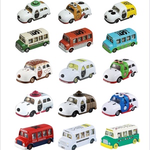 日本正品50/70周年史努比飞行员小汽车校车玩具车载摆件可爱盲盒