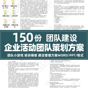 团建小游戏团队建设ppt模板活动方案策划拓展训练word模版