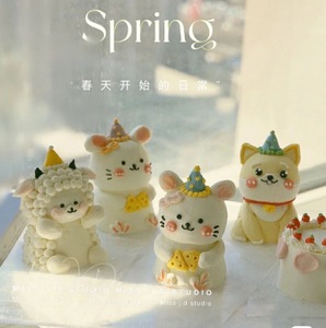 通用动物身体立体韩国奶油霜硅胶模具可爱蛋糕装饰造型小动物摆件