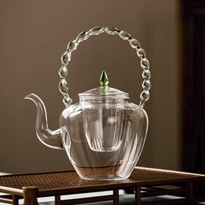 天久璃匠玻璃提梁壶时尚创意多彩冰晶壶家用煮茶壶泡茶壶烧水壶