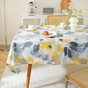 北欧现代防水防油免洗棉麻布艺餐桌布茶几布家用长方形高级感台布
