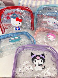 日本卡通库洛米 丑鱼pvc透明果冻包化妆品小物爱心收纳包学生笔袋