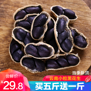 小粒黑花生带壳生的新货500g味甜黑皮种籽子农家原味云南镇沅特产