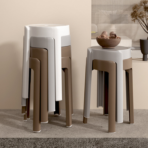 塑料凳子加厚家用现代简约耐用圆凳餐桌备用椅子可叠放简易风车凳