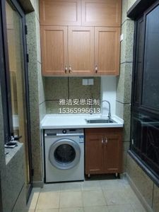 上海定制阳台洗衣机柜鞋柜储物柜拐角石英石免费上门测量设计安装