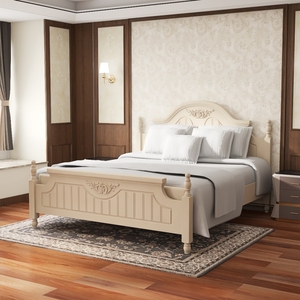 莎伦诗床公主婚床欧式单双人床卧室实木现代简约韩式风田园床北欧