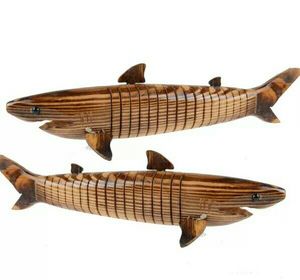 张家界木质鲨鱼玩具木头鲨鱼玩具大号长特价模型摆件送小孩包邮