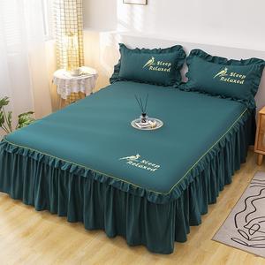 床裙单件纯棉高端床笠奢华防滑裙式床单二合一床罩加宽加大1米8