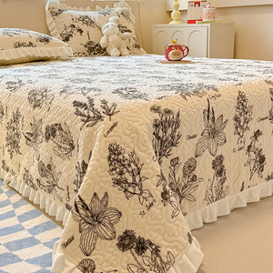 冬季夹棉牛奶绒床单单件加绒保暖床盖珊瑚绒被单单人加厚法兰绒毯