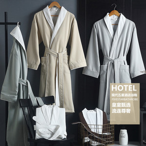 五星级酒店浴袍男女四季通用比纯棉吸水速干成人浴衣2024长款睡袍