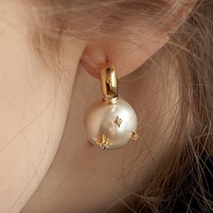韩国代购TATIANA设计师品牌 22秋冬 减龄百搭镶钻镀14K金珍珠耳环