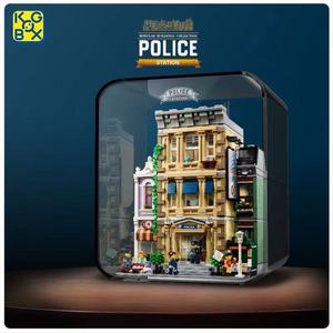 适用乐高街景系列10278警察局亚克力防尘罩展示盒