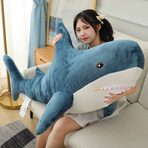 大号鲨鱼抱枕长条枕头公仔玩偶女生床上布娃娃抱着睡觉毛绒玩具萌