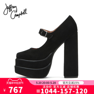 美国JeffreyCampbell新款黑色超高跟水台松糕单鞋玛丽珍女鞋