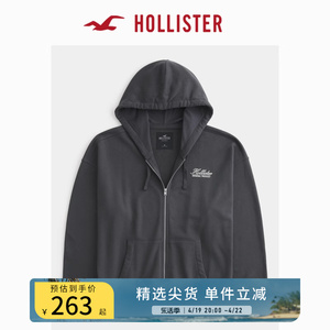 Hollister24春夏新款美式情侣毛圈布卫衣帽衫外套男女装 358392-1