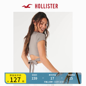 Hollister24年春夏新款美式风圆领弹力短袖上衣T恤 女 358517-1
