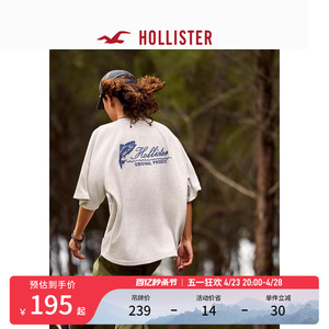 Hollister24夏新款美式情侣休闲宽松短袖卫衣T恤男女装KI322-4087