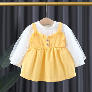 宝宝裙子可爱秋装0-1-2岁半3婴幼儿连衣裙小童娃娃领女宝春秋长袖
