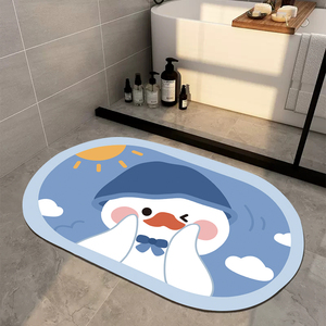 硅藻泥吸水地垫卫生间浴室防滑垫地板铺垫地毯入户进门垫子卡通垫