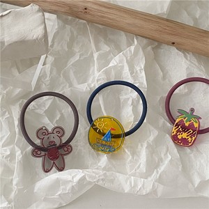 韩版儿童质感亚克力卡通水果发圈可爱少女小熊菠萝发绳橡皮筋头绳